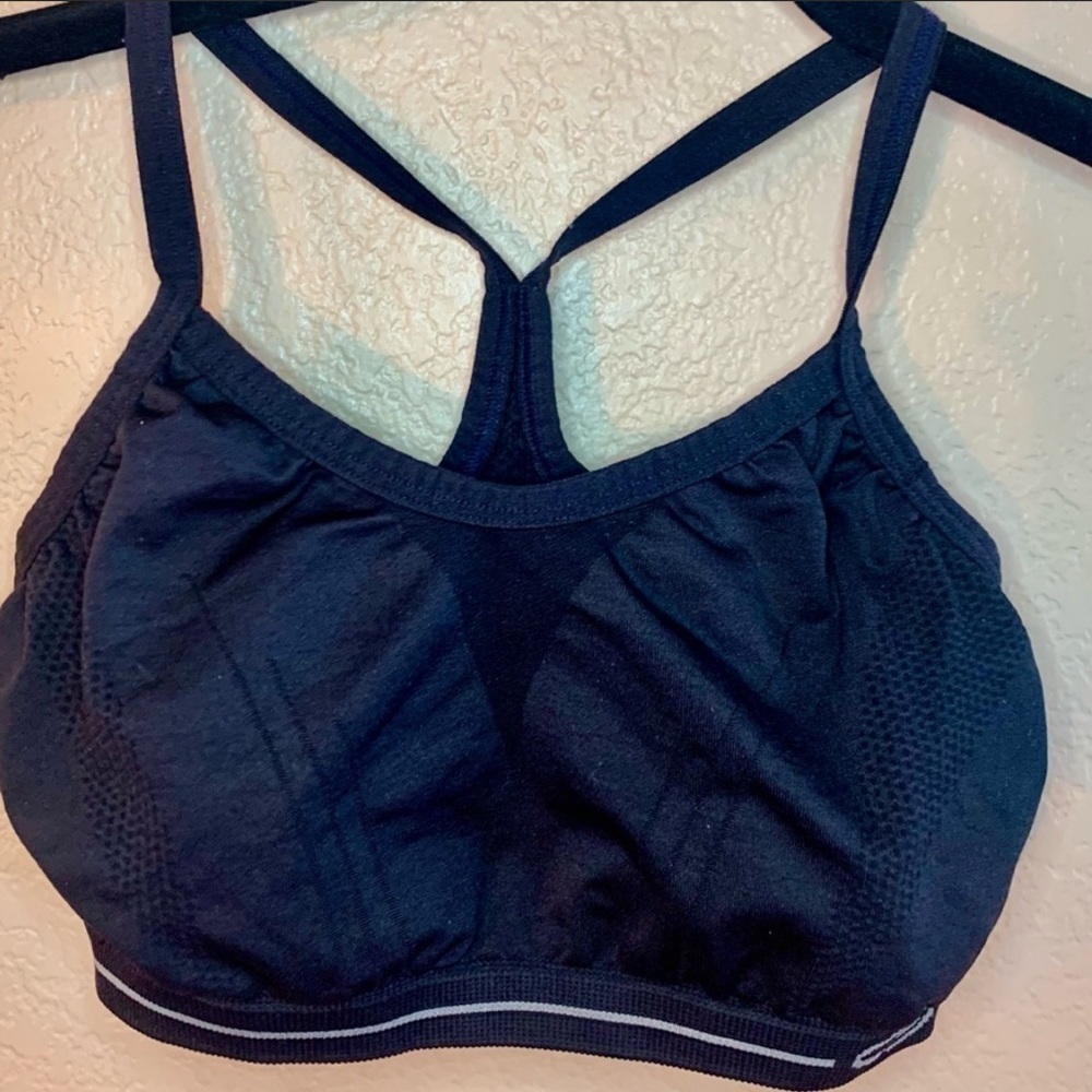 Champion Sports Bra XS/S Extra Small /Small Black Racerback Spandex Workout Bra